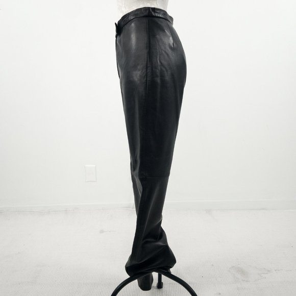 Vintage 4 Leather Highrise Straight Pants Black - Picture 8 of 11